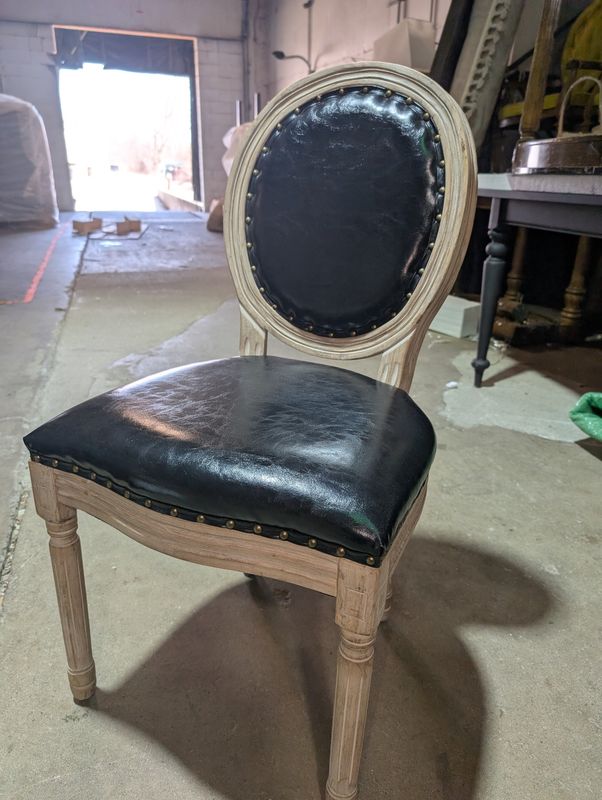 Black Leather Cameo Chair