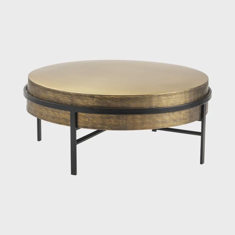 Hudson textured brass cocktail table CVFZNR008