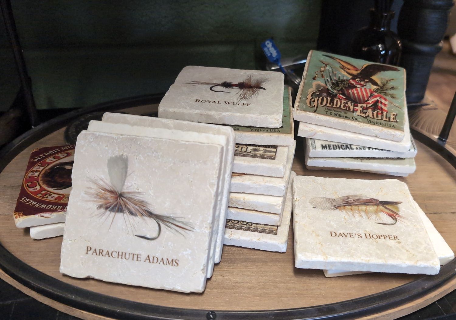 Tumbled marble coasters