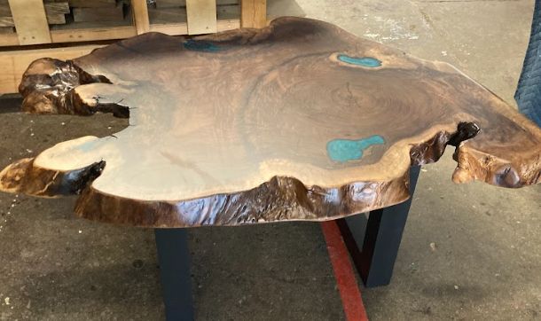 Small Walnut Burl Coffee Table