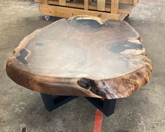 Large Walnut Burl Coffee Table