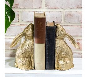 Gold Bunny Book Ends S/2