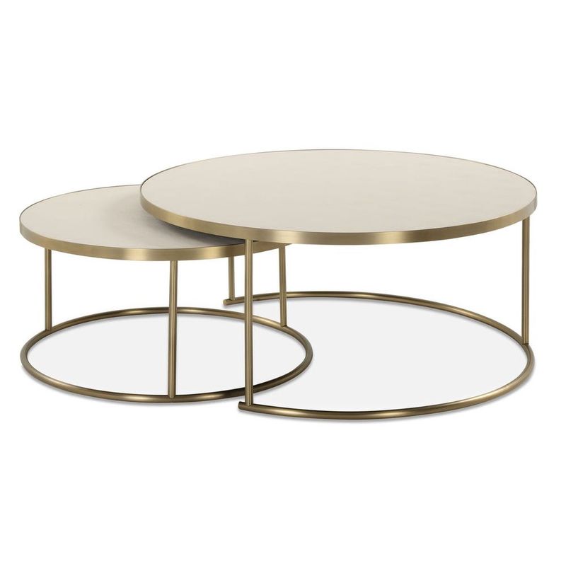 Aragon Nesting Coffee Tables, White, S/2 Aragon Nesting Coffee Tables, White, S/2