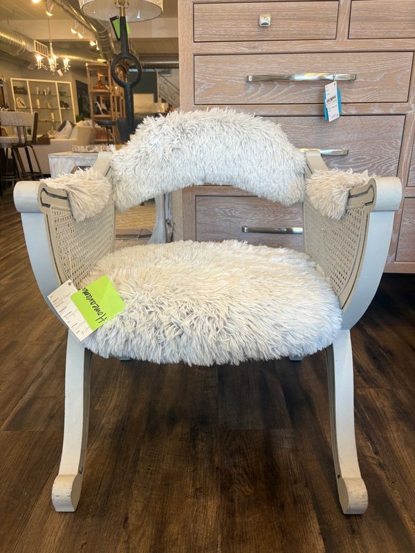 Curated fuzzy accent chair