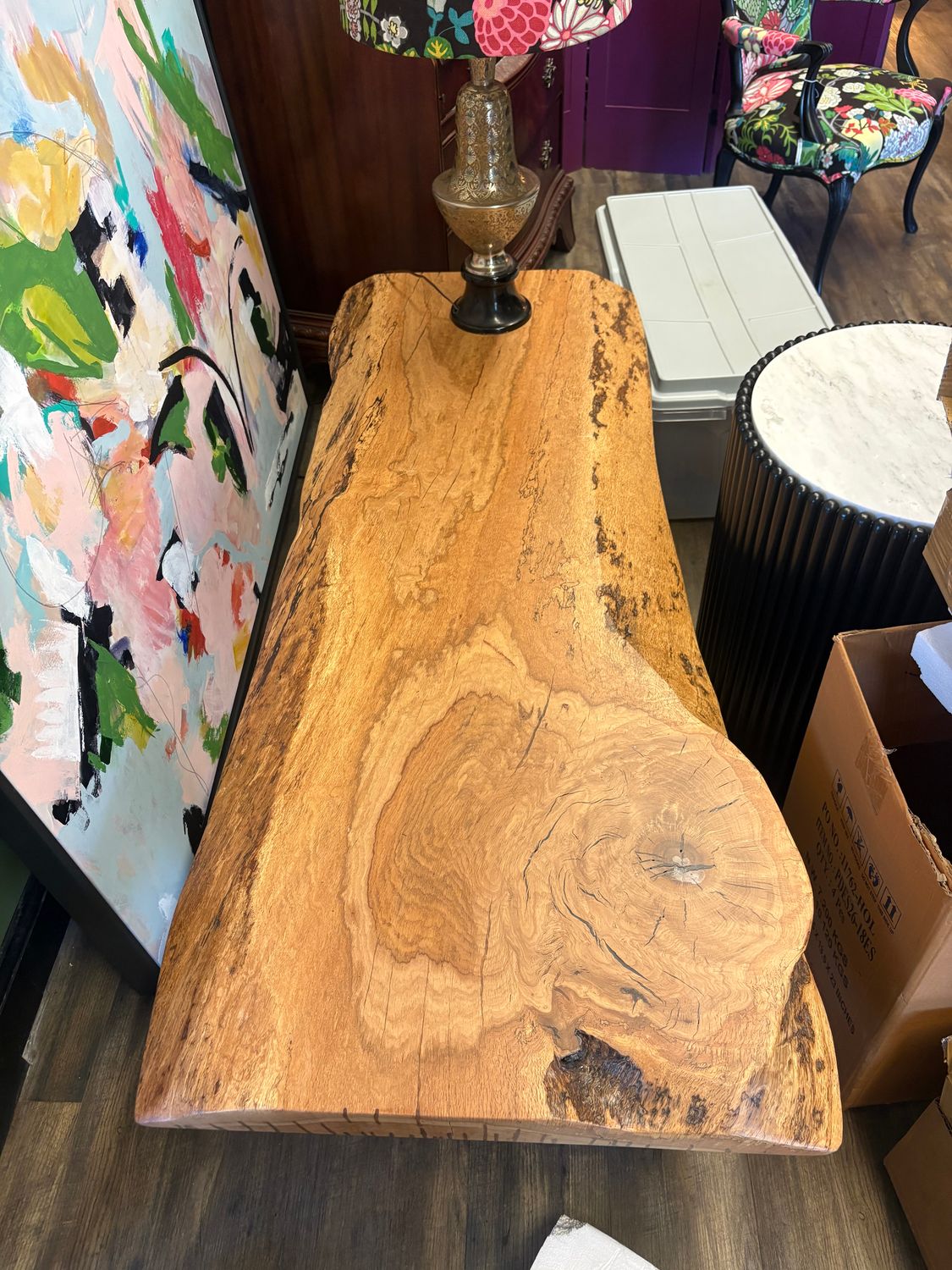 Jona Wood Table in Walnut and Metal