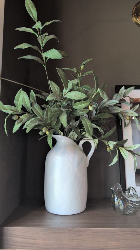 Olive Branch White Pitcher