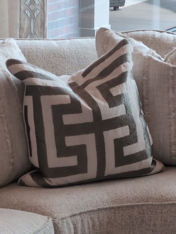 Pearl Greek Key Pillow