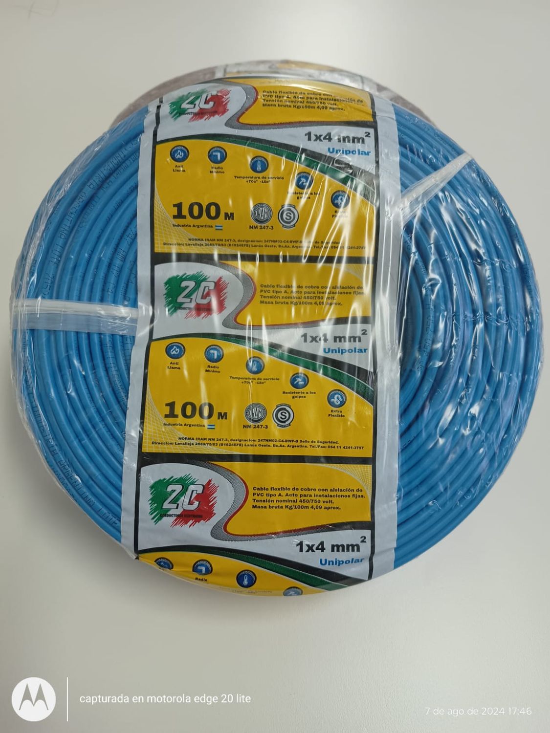 Cable 6mm Unipolar  rollo100mts