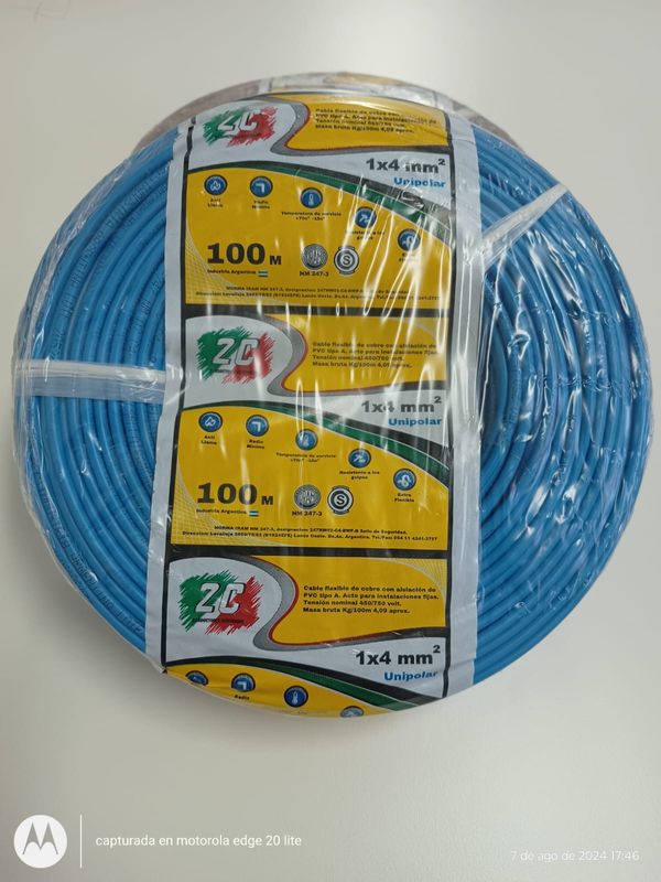 Cable 6mm Unipolar  rollo100mts