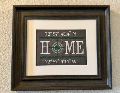 Vintage Compass &quot;Home&quot; Navigation Sign – Personalized GPS Coordinates