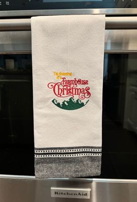 Farmhouse Christmas _ Embroidered Kitchen Towel