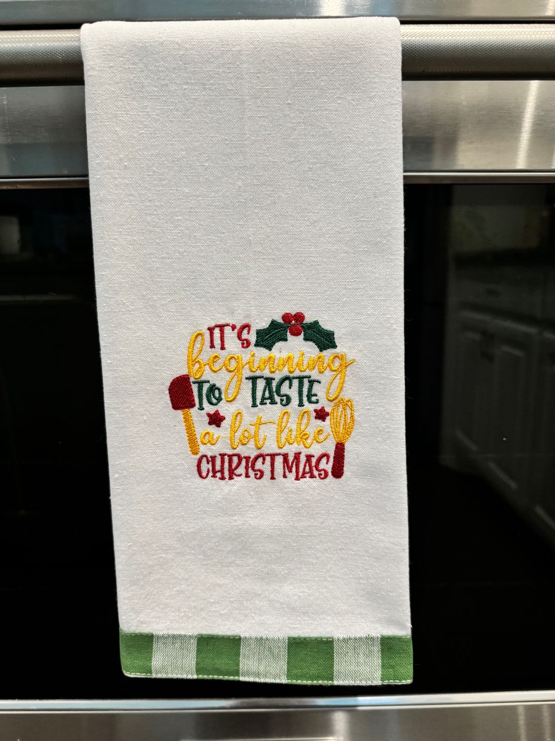 Taste Like Christmas, Embroidered Kitchen Towel