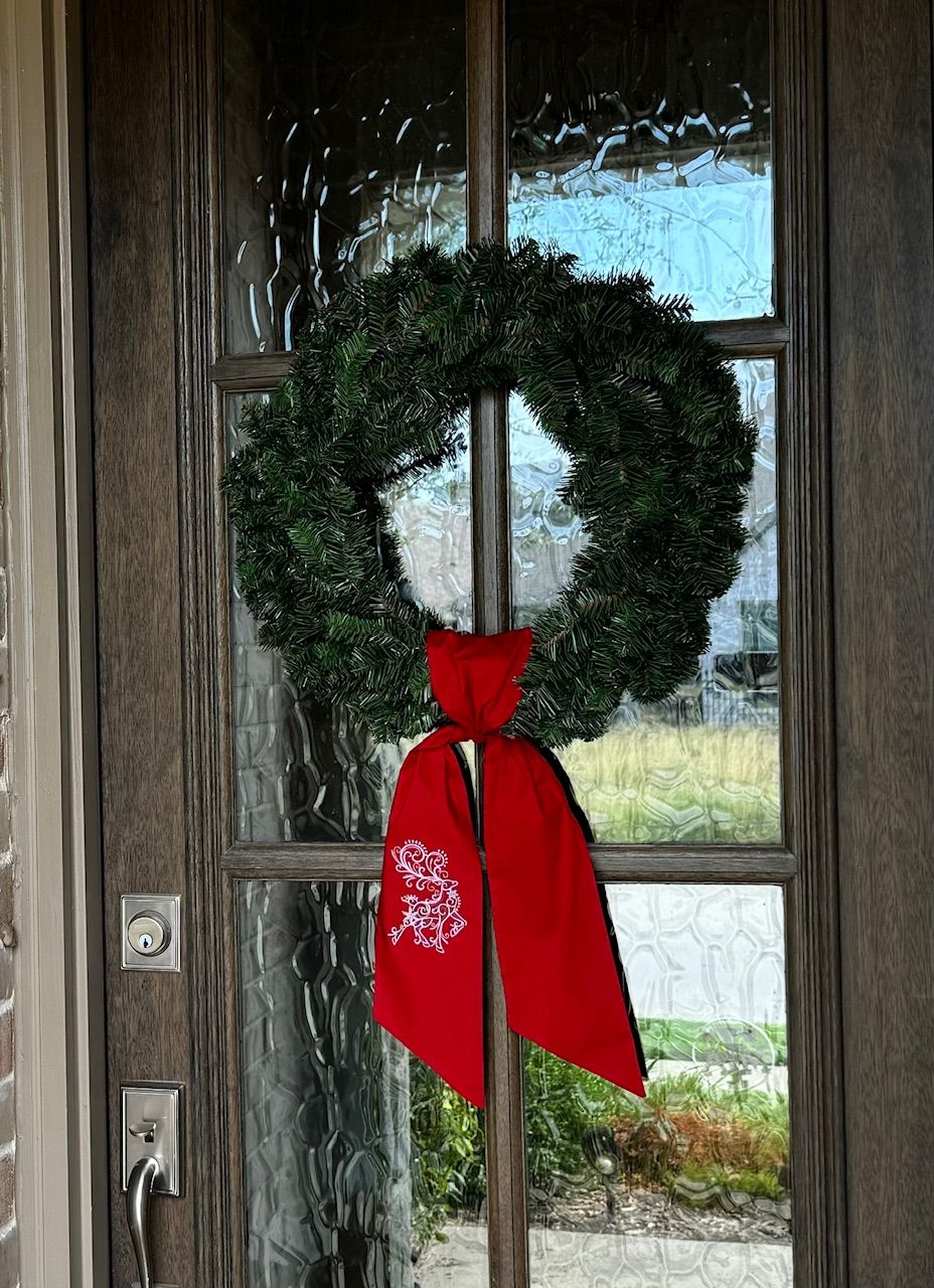 Christmas Wreath Red Sash_Reindeer