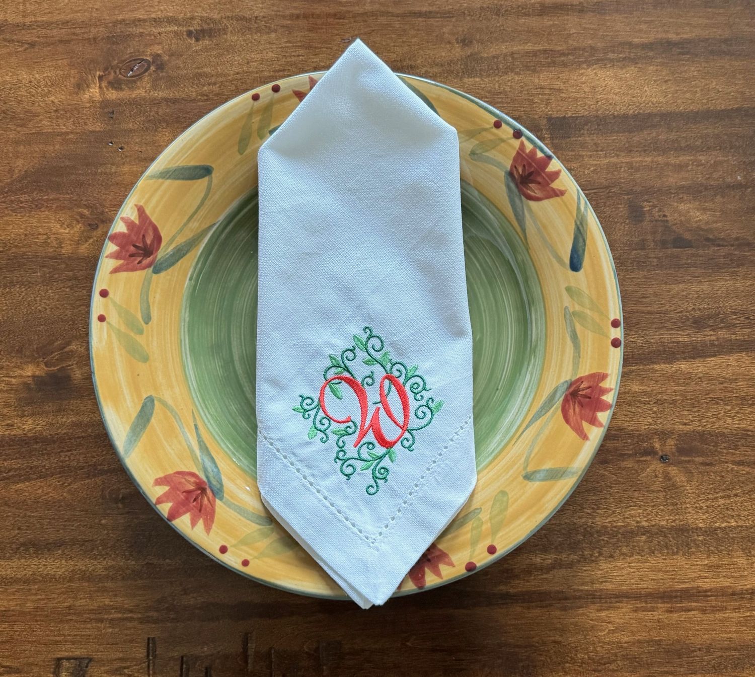 Custom Embroidered Napkin-Classic &amp; Timeless Dining Accent
