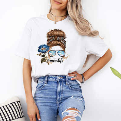 #MomLife Messy Bun T-Shirt–Trendy &amp; Stylish Graphic Tee for Moms