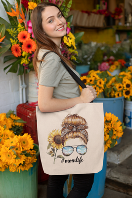 #MomLife Messy Bun Tote Bag