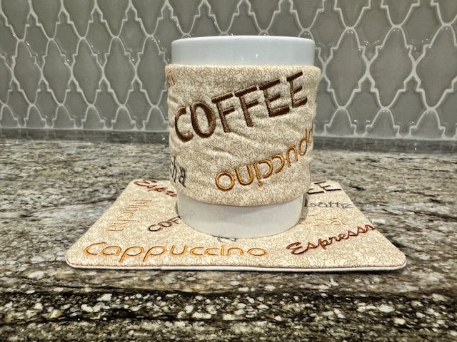 Coffee Mug Rug and Matching Cup Sleeve Set
