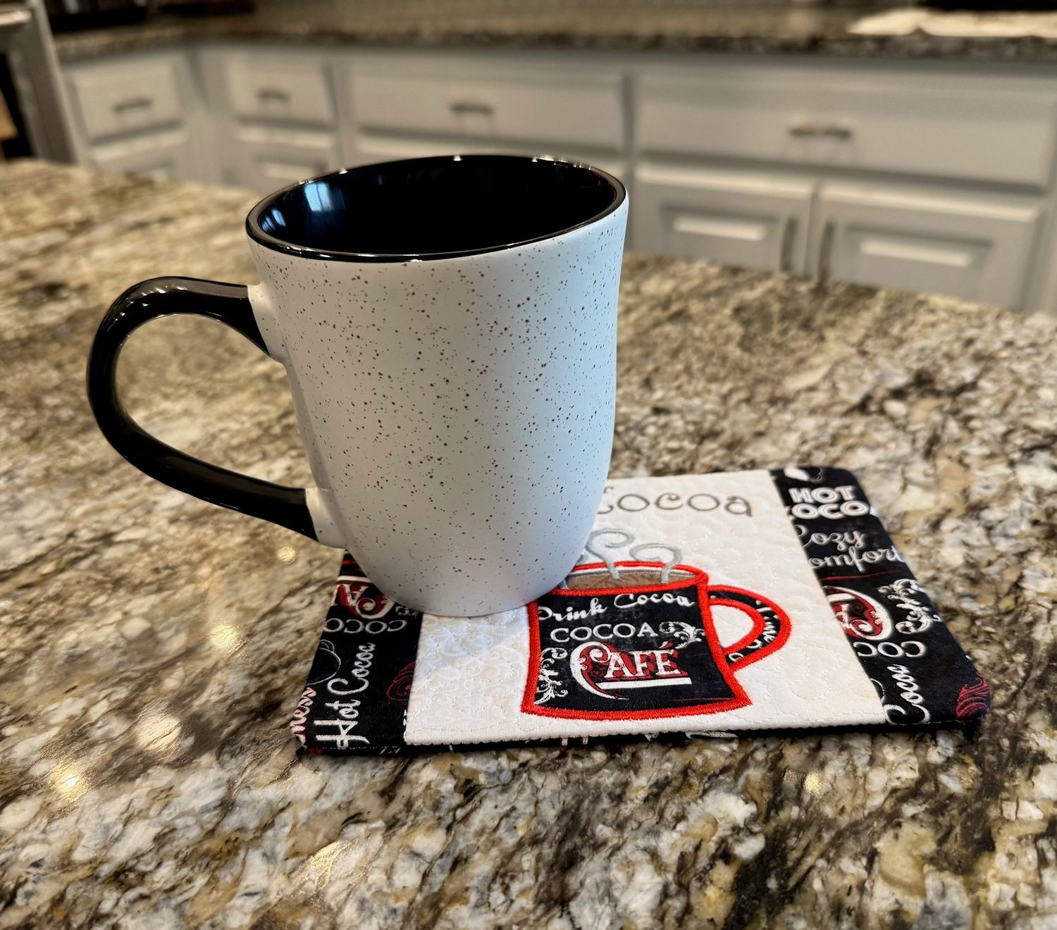Hot Cocoa Mug Rug_Quilted Mat