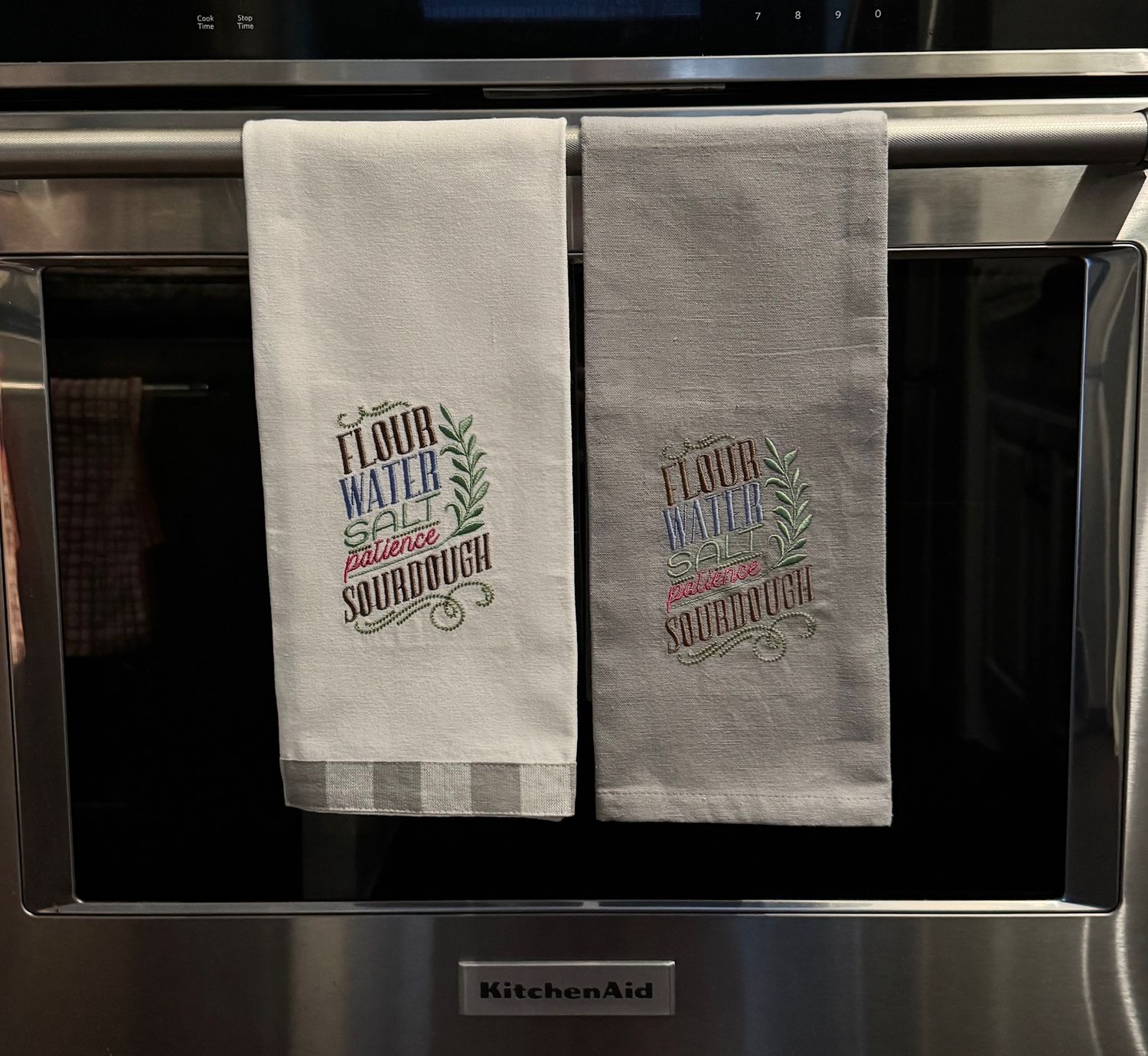 Embroidered Kitchen Towel - Sourdough Bread Baking Towel