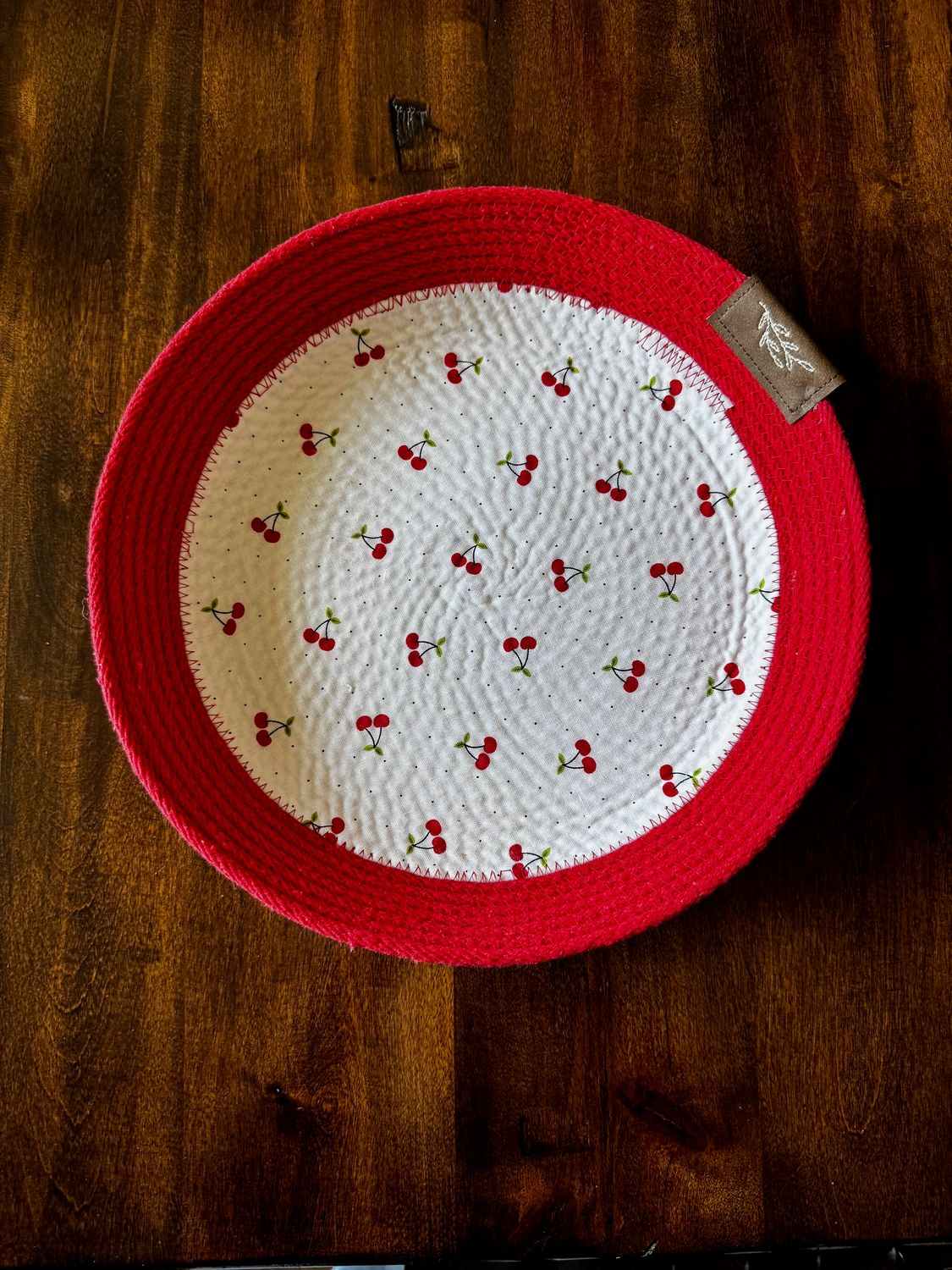9” Rope Bowl for Pie Plates – Handmade Cotton Basket for Serving, Baking, and Holiday Display