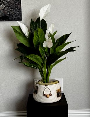 Handmade Rope Basket with Embellished Detail – Functional Home Decor