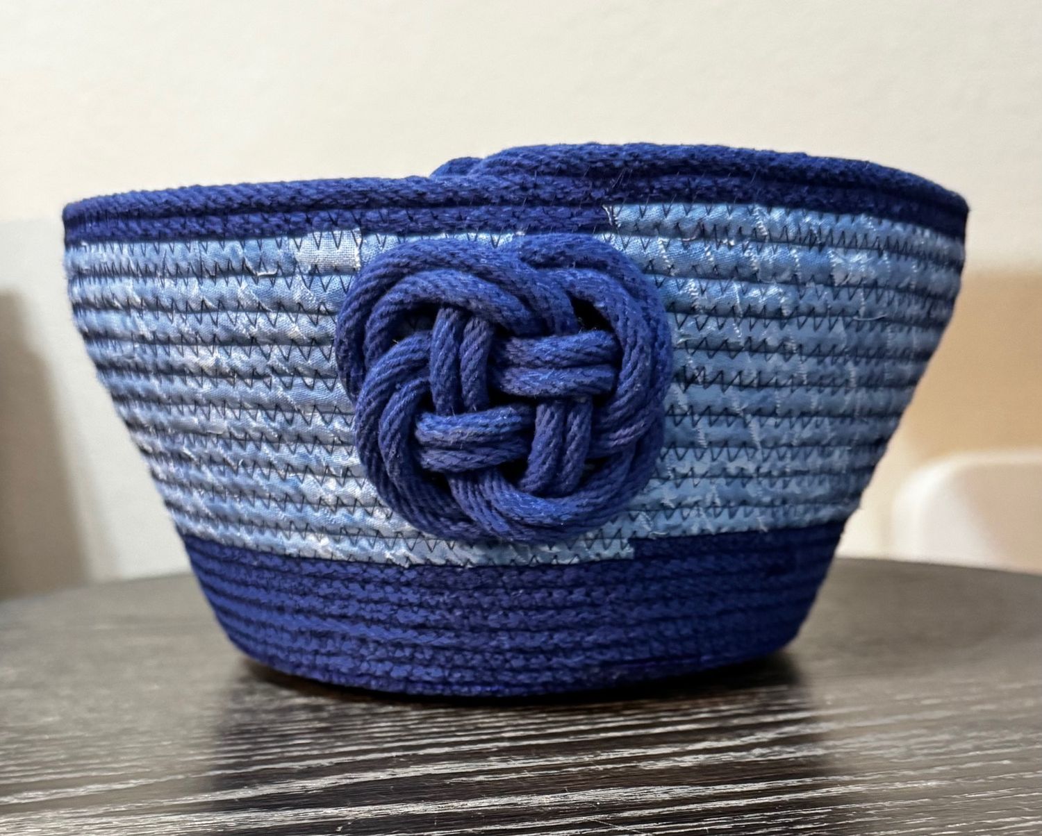 Handcrafted Rope Bowl with Decorative Carrick Knot Accent