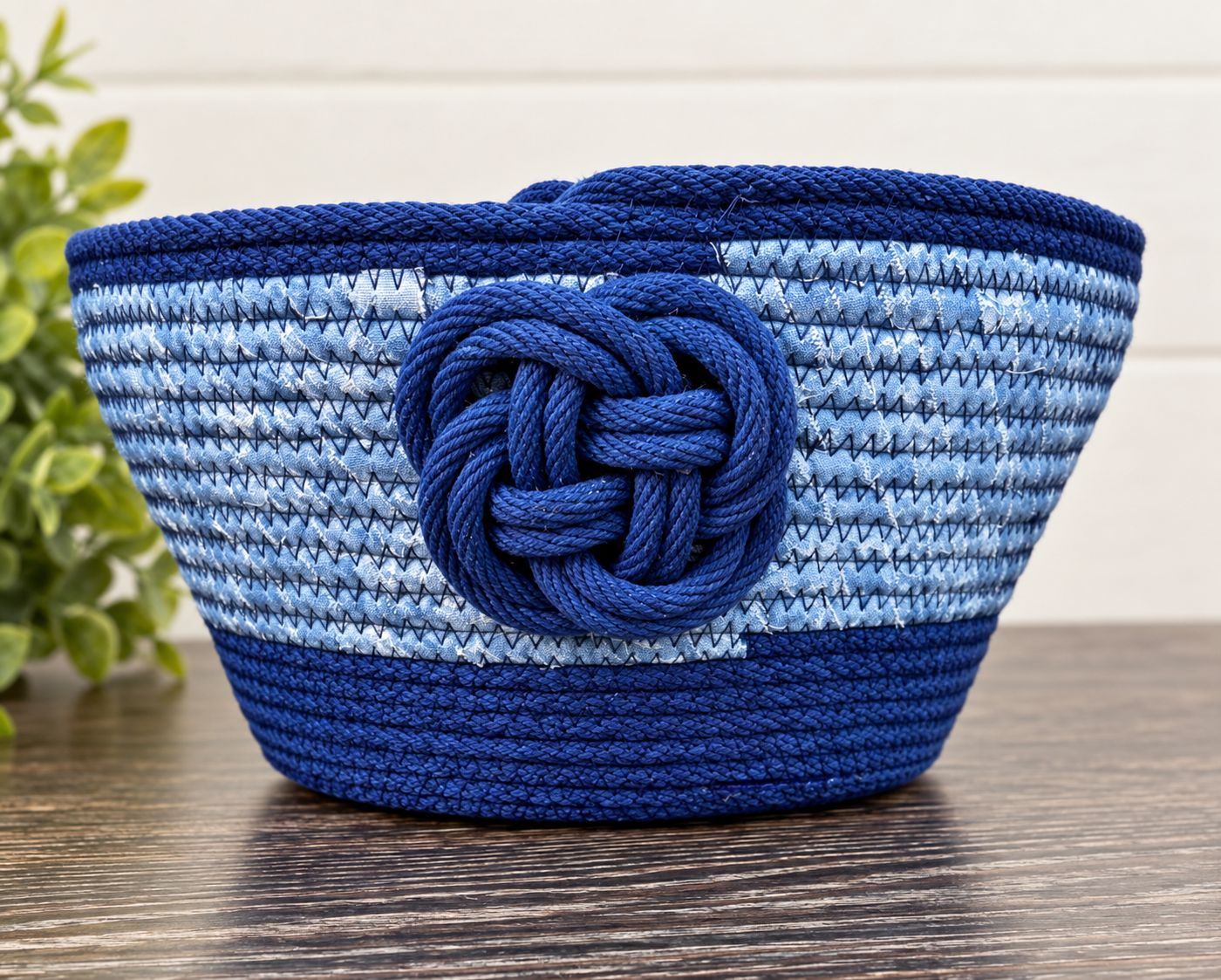 Blue Rope Bowl with Carrick Knot Accent
