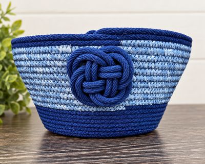 Blue Rope Bowl with Carrick Knot Accent