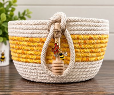 Bee Rope Bowl – Honeycomb Yellow
