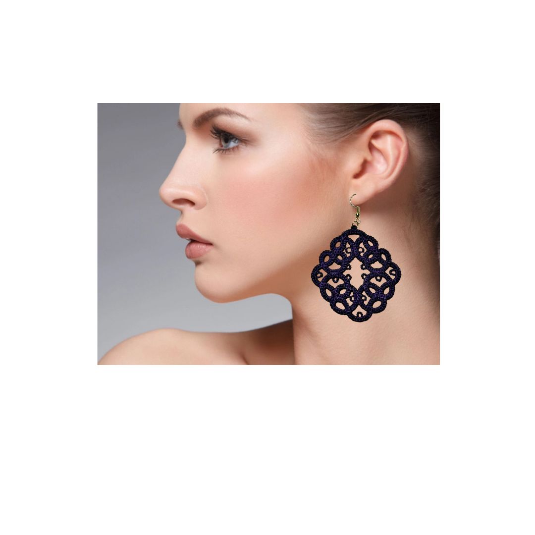 Colorful FSL (Tatted) Lace Earrings – Handmade Statement Jewelry