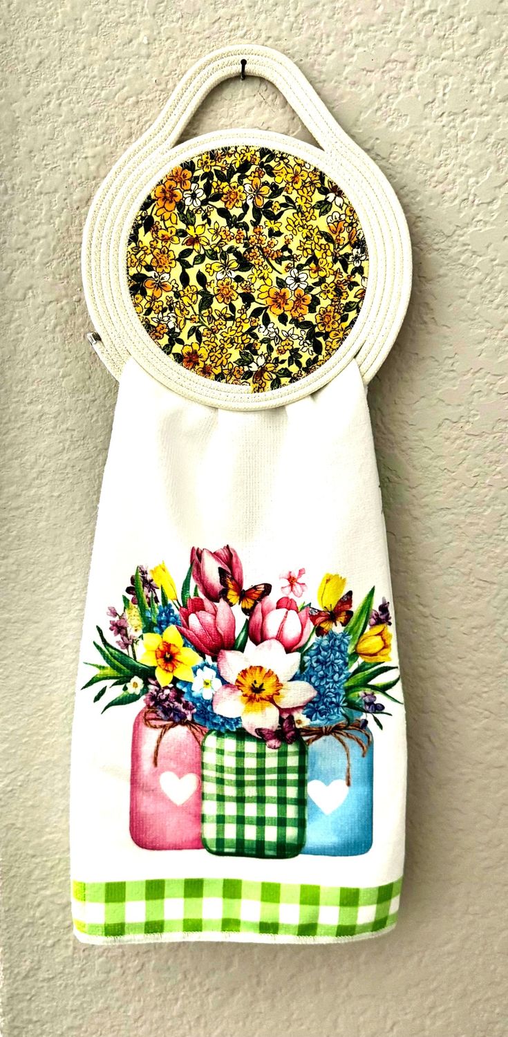 Decorative Kitchen Towel Hanger-With Spring in the Air