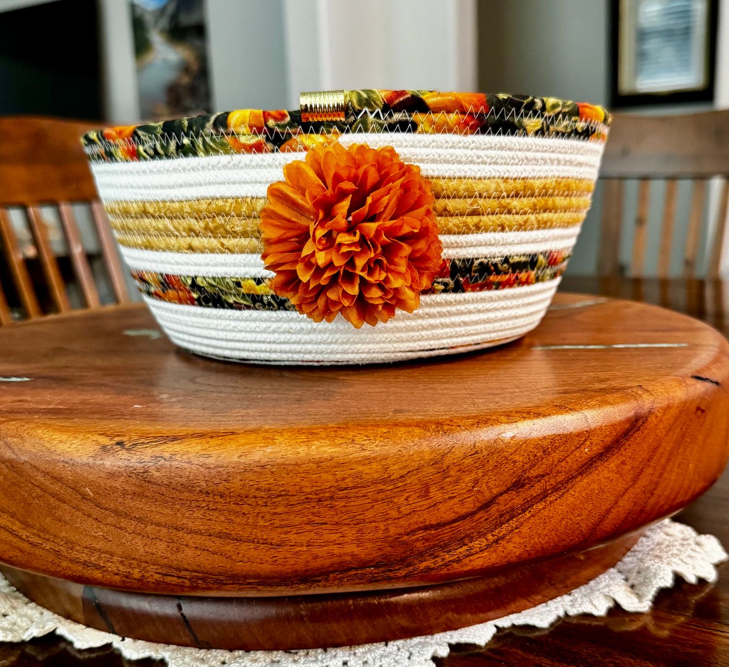 Autumn Harvest Rope Basket