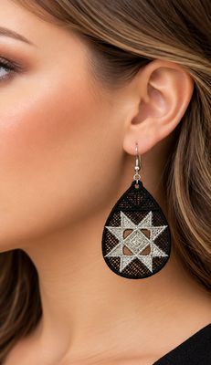 FSL Lace Earrings – Metallic Thread