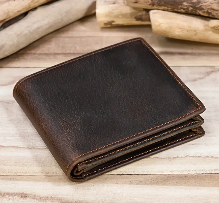 Men Leather Bifold Wallet