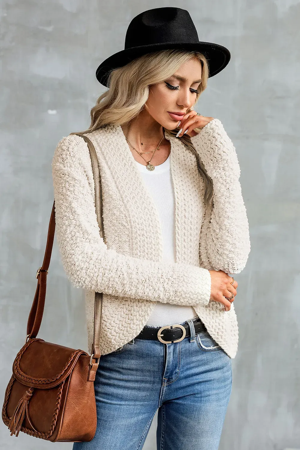 Popcorn Knit Cardigan