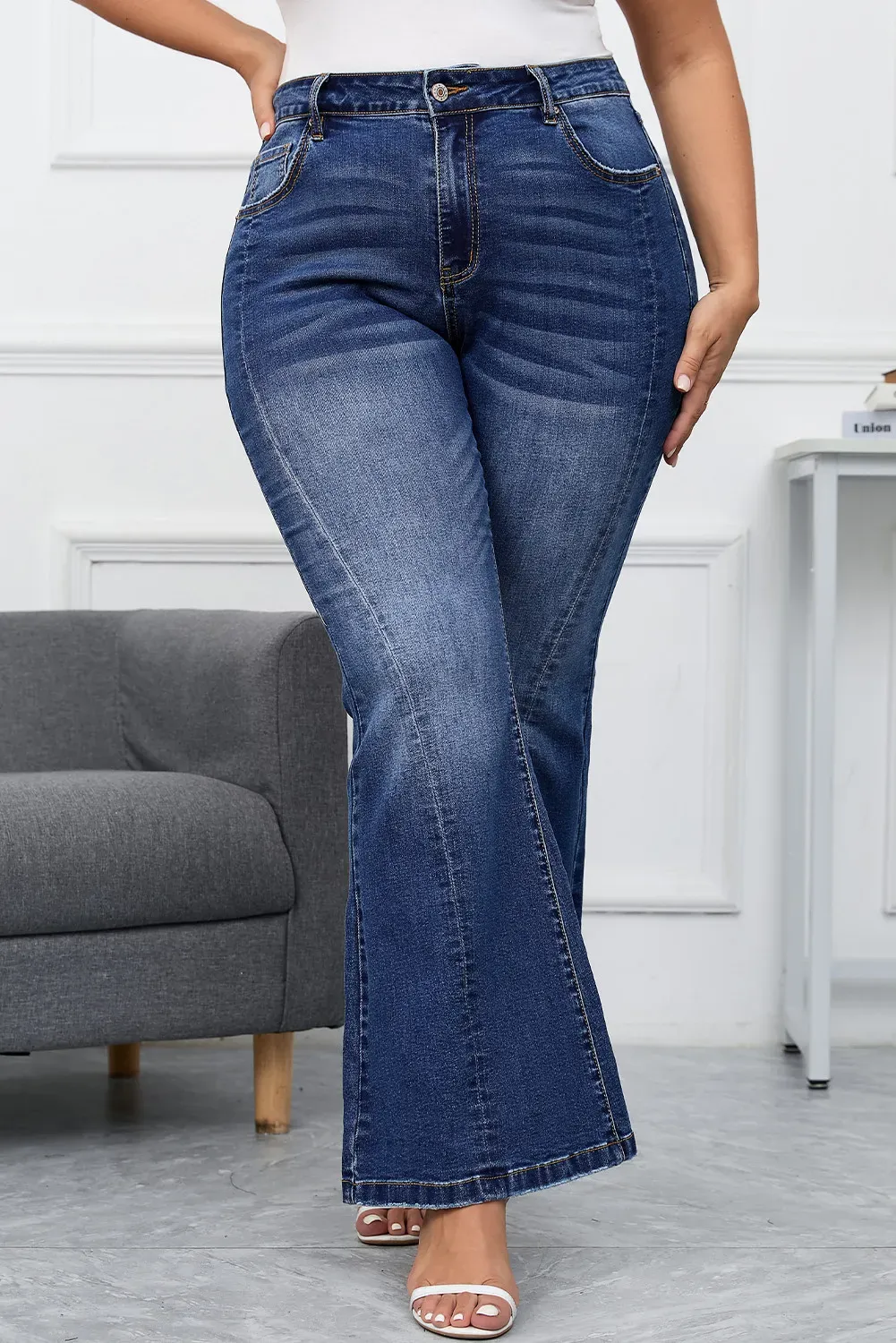 Curvelicious Dark Blue Flare Jeans