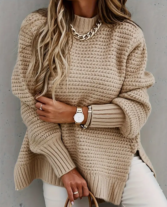 Curvelicious Simple Slit Knit Sweater