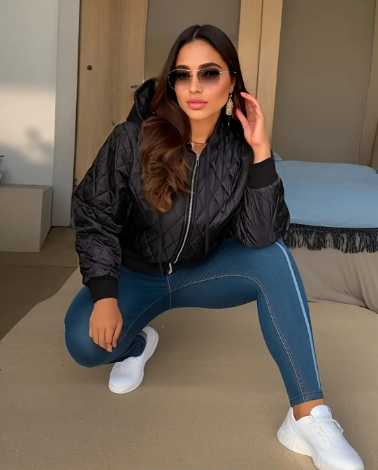 Curvelicious Quilted Hooded Puffer Jacket