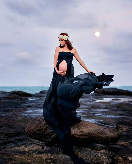 Maternity Dress with Stretchy Solid Fabric