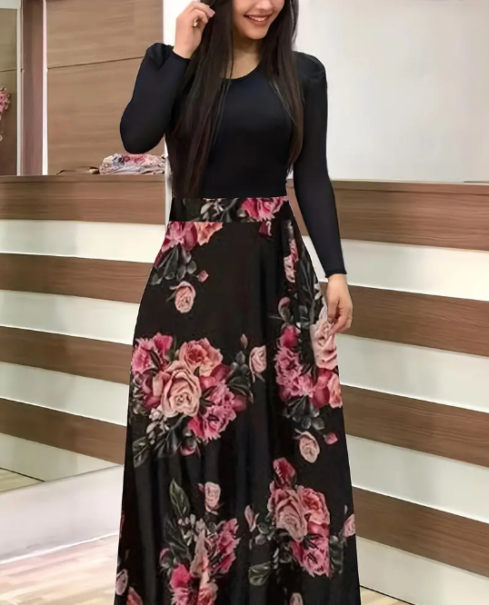Curvelicious Contrast Maxi Dress