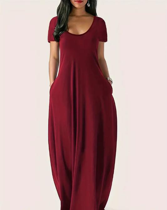 Curvelicious Solid Color Maxi Dress