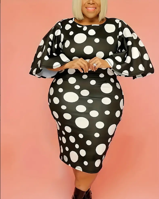 Curvelicious Polka Dot Maxi Dress