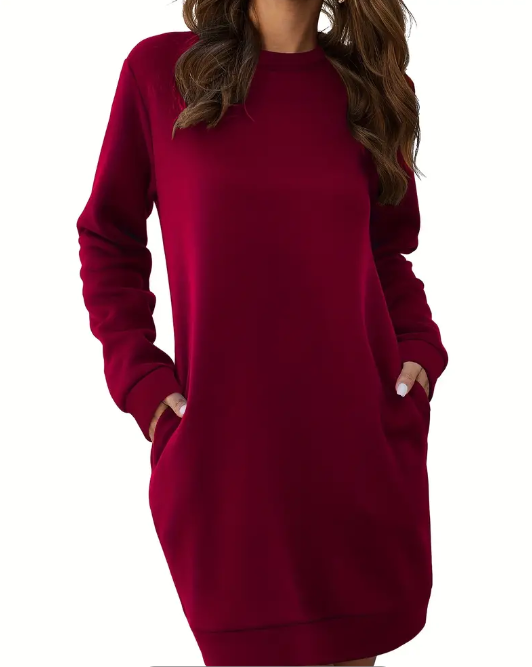 Curvelicious Long Sleeve Round Neck Tee Dress