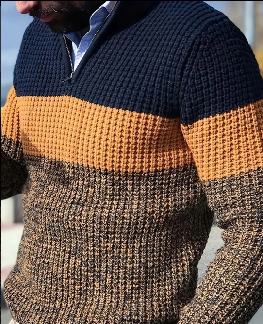 Knitted Color Block Sweater