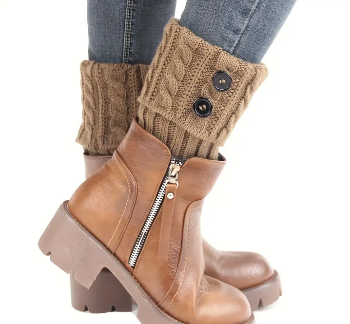 Button Detail Leg Warmers