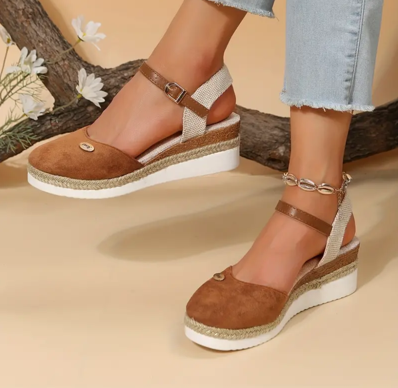 Buckle Strap Heeled Sandal