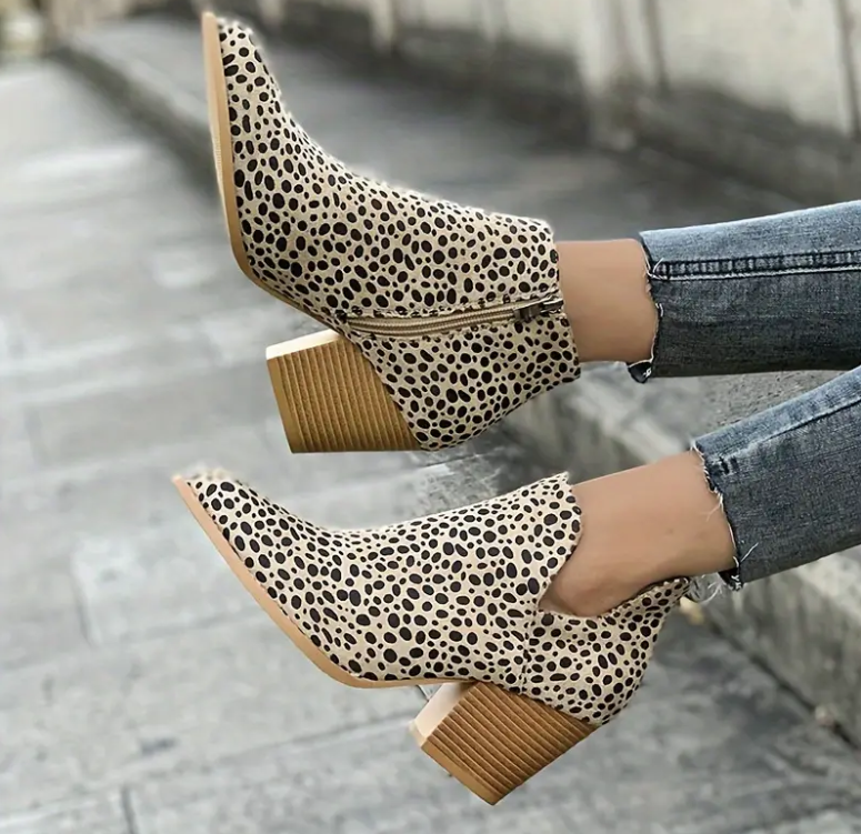 Leopard Print Ankle Boots