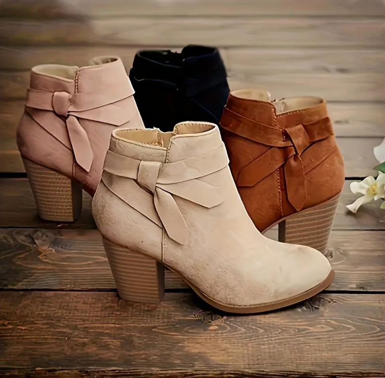 Tie Knot Ankle Boots