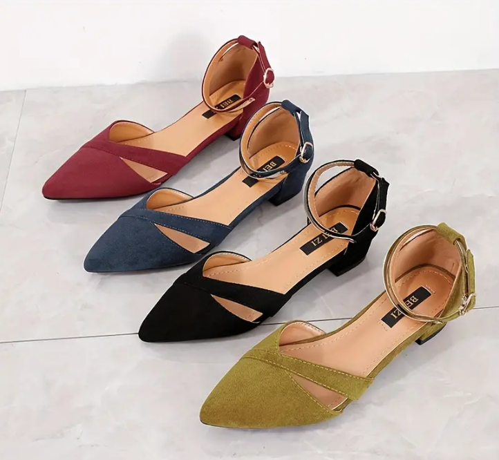 Ankle Buckle Pointed Toe Flat