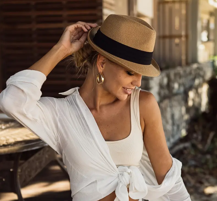 Unisex Foldable Short Brim Panama Sun Hat